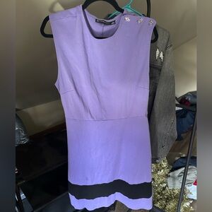 NY&Co Purple with black stripe sleeveless dress